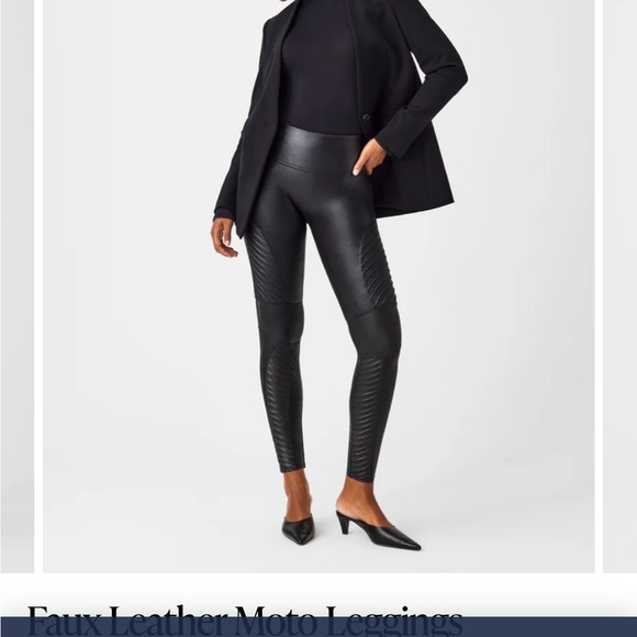 Spanx faux leather moto leggings - Picture 1 of 3